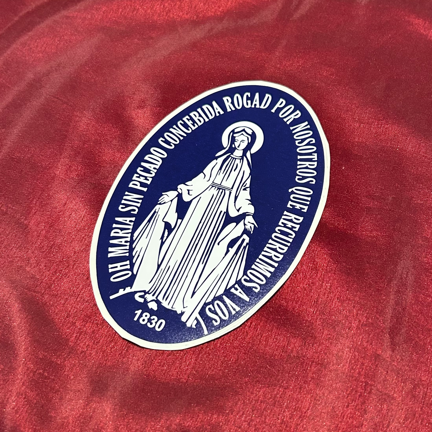 Miraculous Medal Decal - 3 6/8" x 5 5/8" - Vinyl