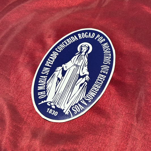 Miraculous Medal Decal - 3 6/8" x 5 5/8" - Vinyl