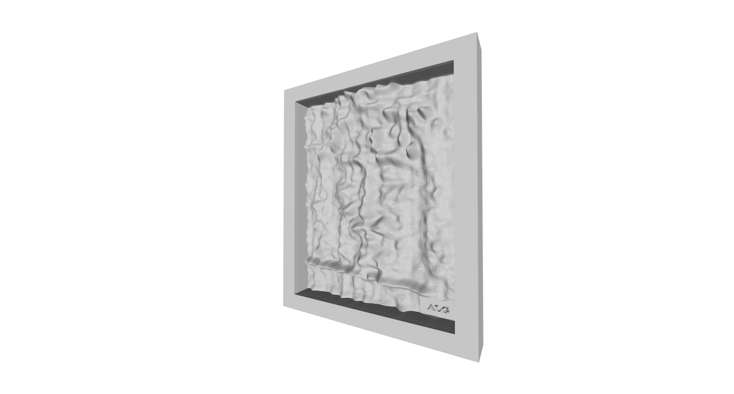 3D-Printed Framed Shroud Face - 6"x 7"